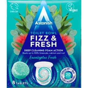Таблетки для миття унітазу Astonish Toilet Bowl Fizz&Fresh Eucalyptus Fresh Свіжість евкаліпту, 8 шт.